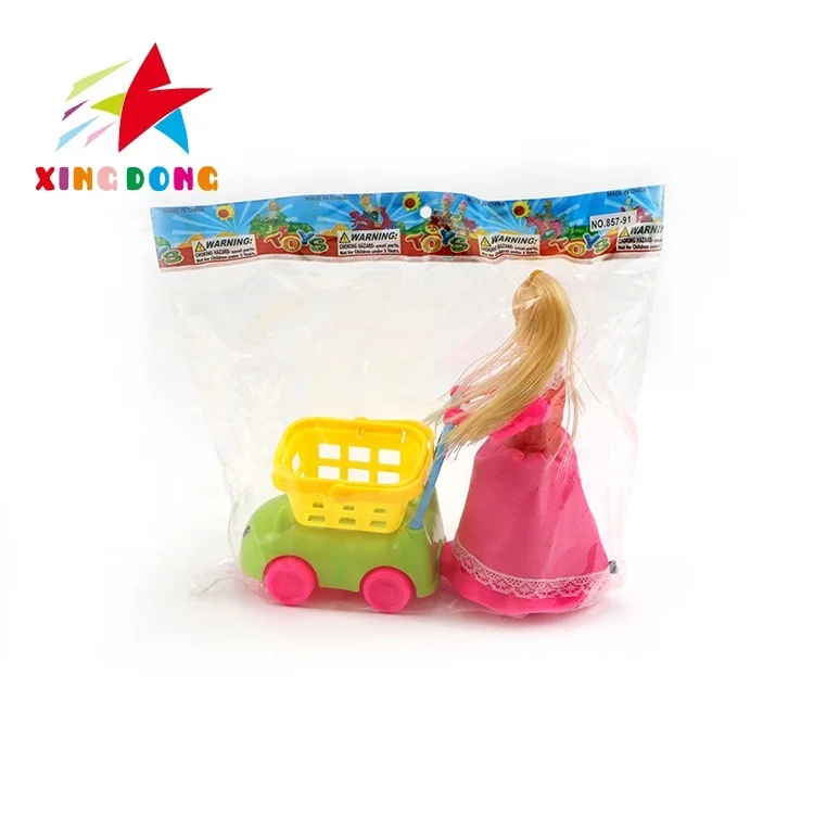 Wholesales Kid'sToy pull line girls pretend play shopping cart toys