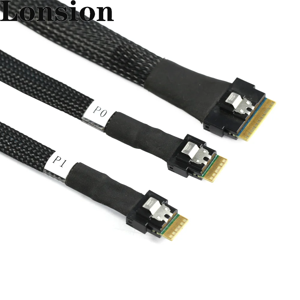 Slimline Sas Sff-8654 8i To 2 Ports Sff-8654 4i Server Connection Cable ...