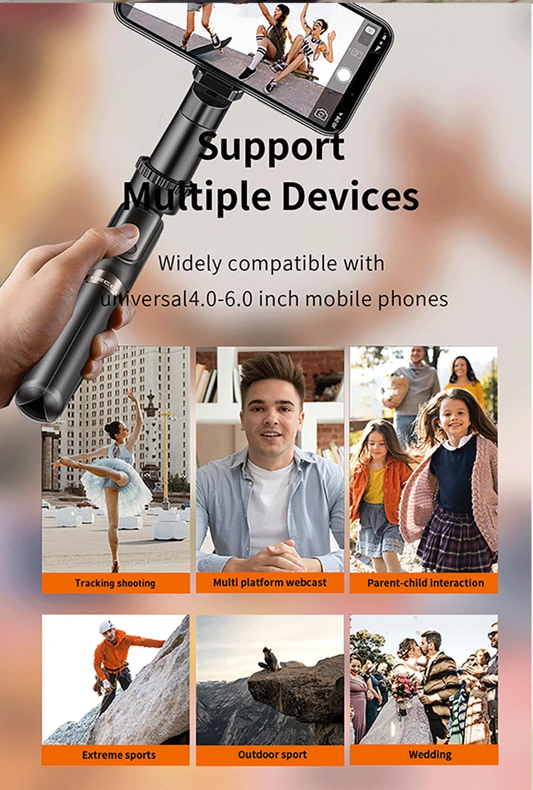 Recci RSS-W03 Multifunctional Selfie Stick with Remote Control description image 3