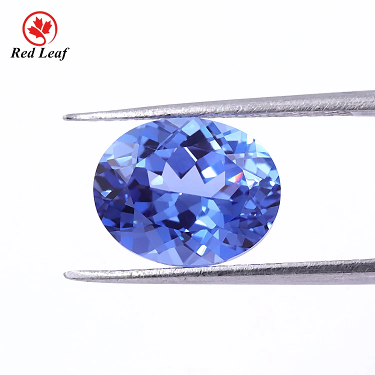 Redleaf Jewelry GRC certified blue sapphire stone gemstones oval shape synthetic sapphire price per carat lab grown sapphire