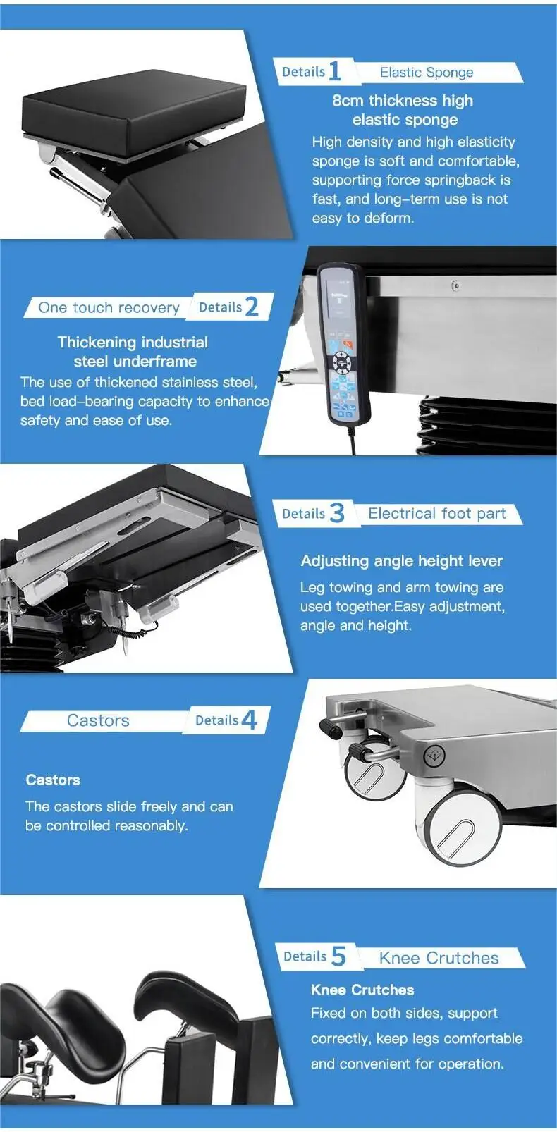 Mobile Operating Table Electrical Surgical Table