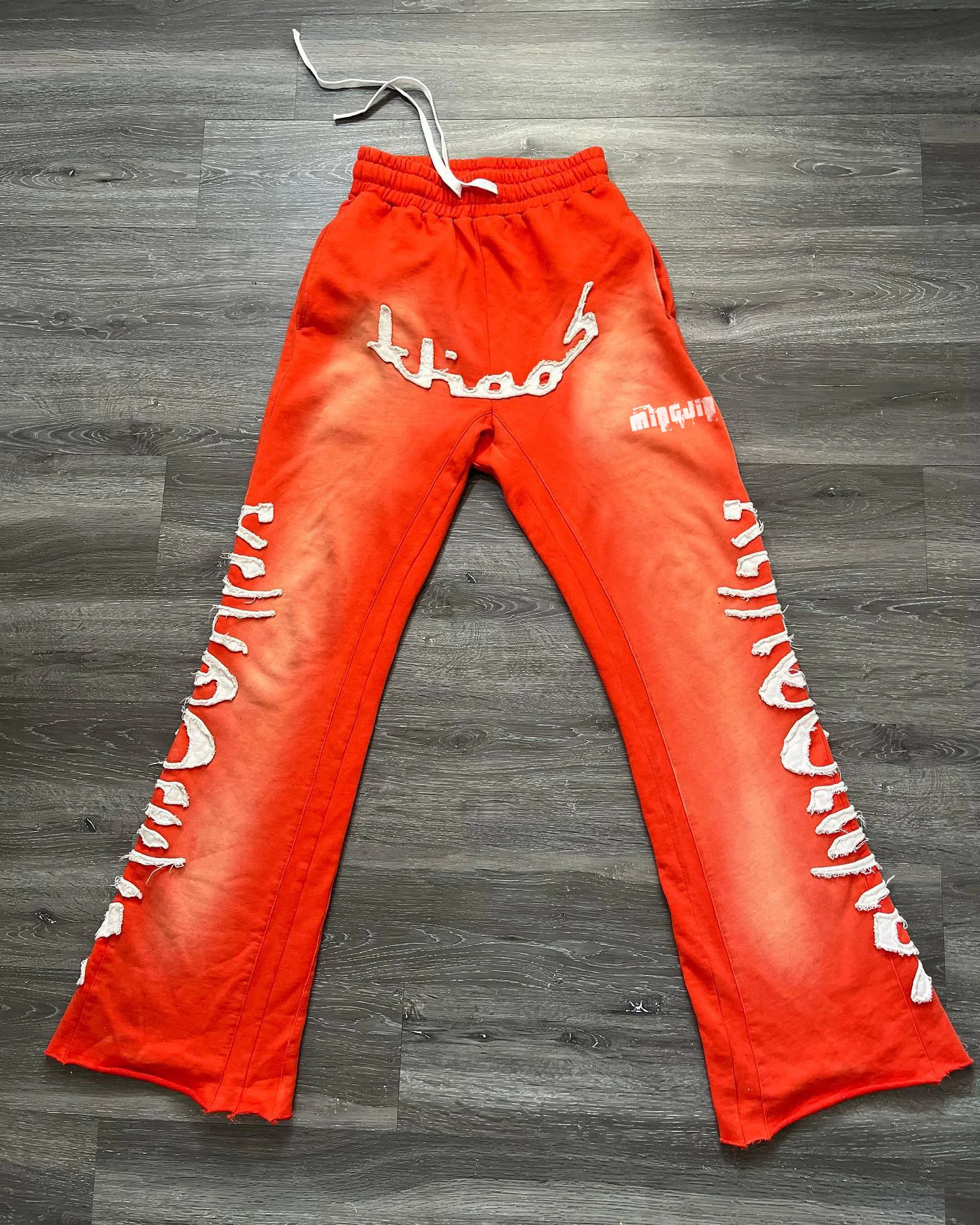 Custom Cotton Flare Sweat Pants Embroidery Patch Sweatsuit Stacks Pants Men High Quality Fleece