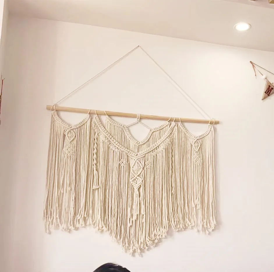 E-007 Свадебный Настенный декор ручной работы хлопковый шнур Тканый гобелен макраме настенная полка украшение