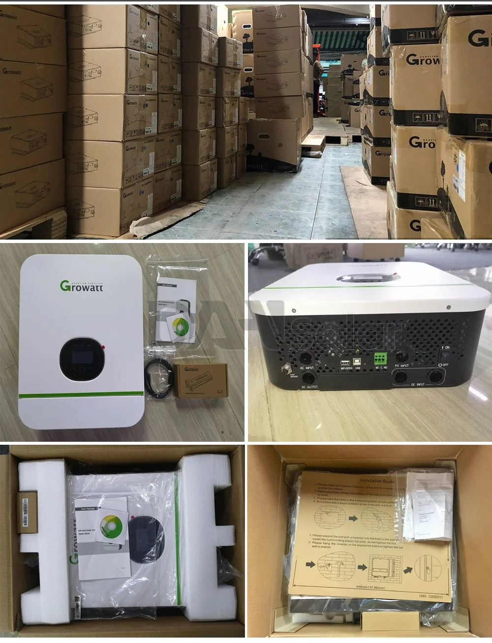 GROWATT Split Phase 12kw Off Grid SPF12KT DVM Inversor Dual 120v 240v 4kva 5kw 6kw 8kw 10kw PV 12 Kva Solar Panel Inverter