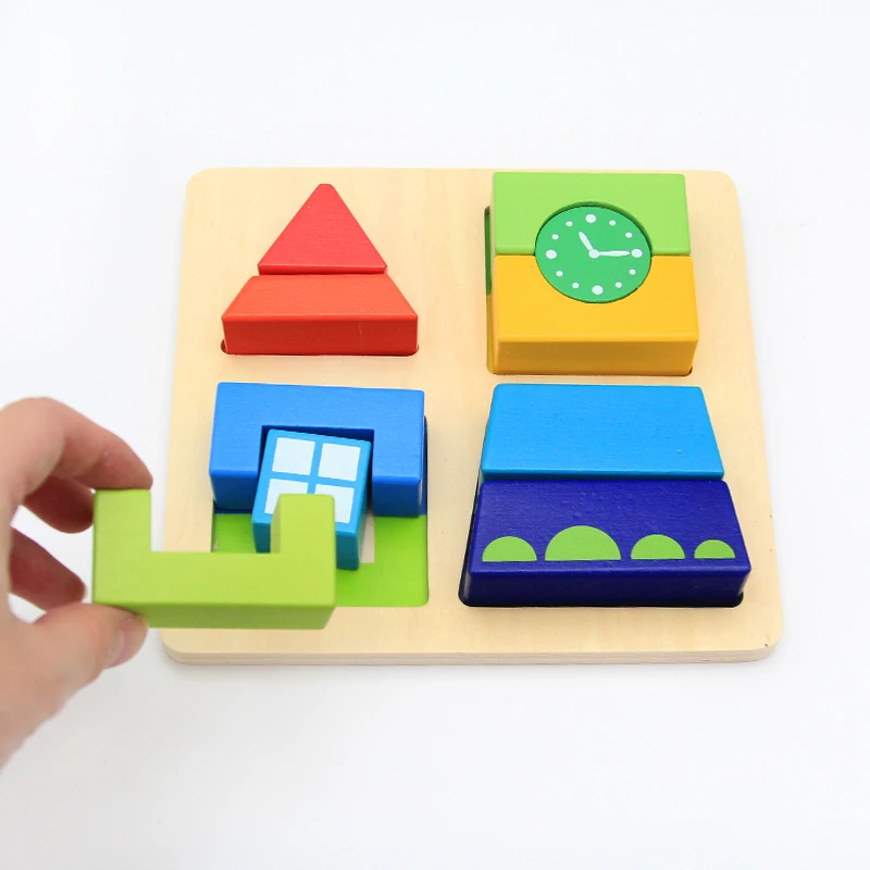 3D Clock Tower DIY Stack Column Building Blocks Puzzles Kids Educational Wooden Toys for Birthday Gifts