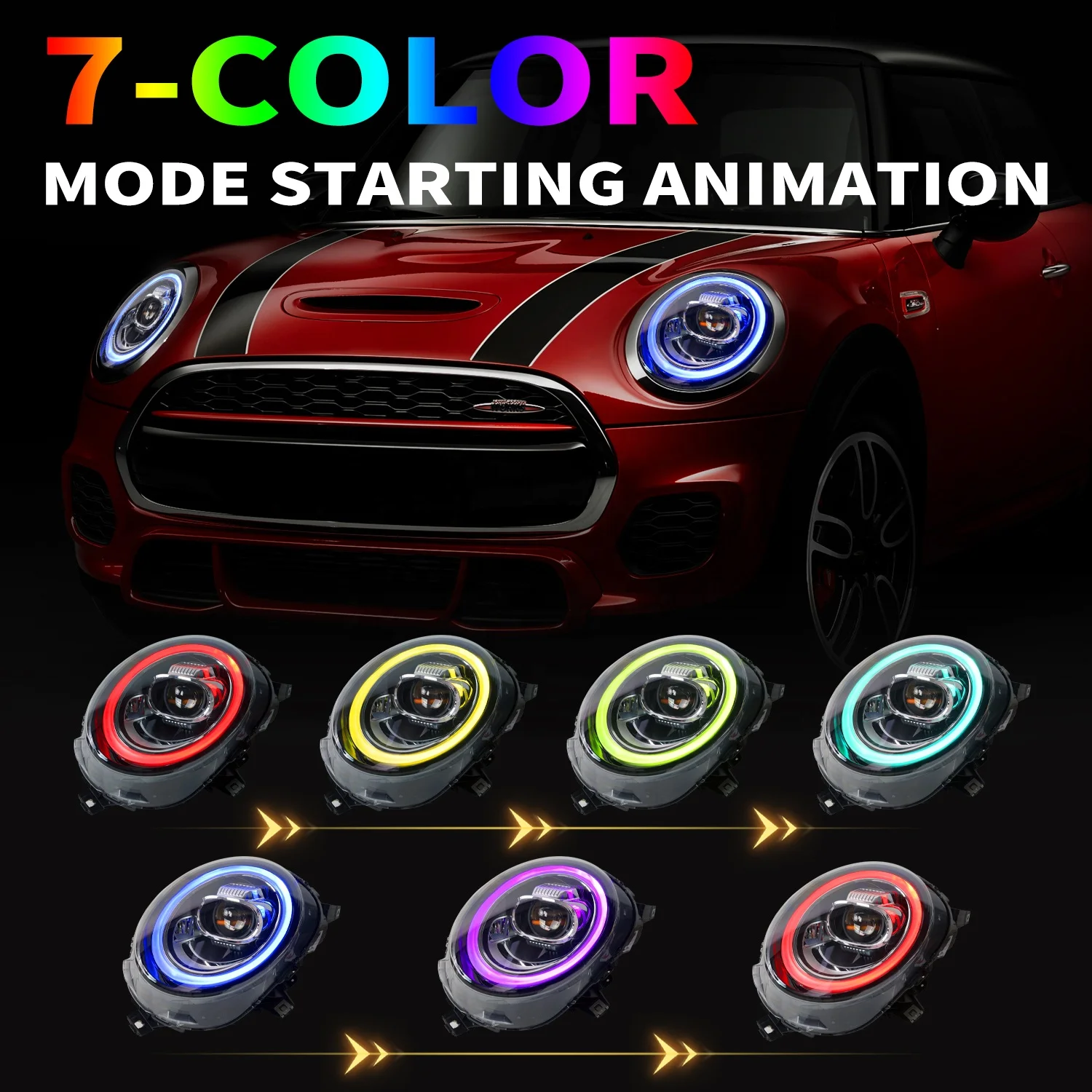 MINI F54 F55 F56用 LEDヘッドライト ドライビングランプ 6000K