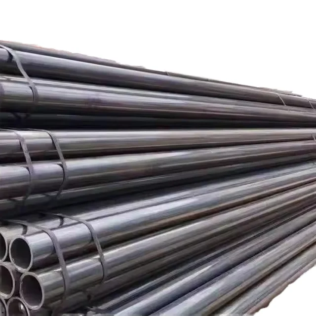 ERW carbon round welded pipes can be customized in length, with factory direct sales and discounted prices