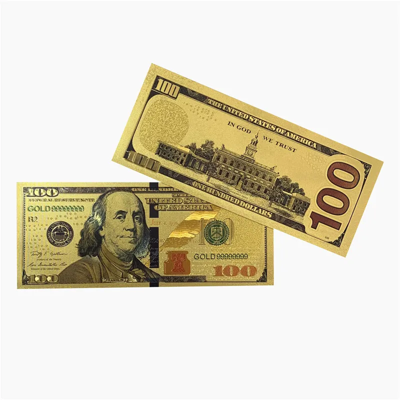 999.9 Gold USA Dollar Banknote Set of 8 Pieces - 24k Gold Foil 100 