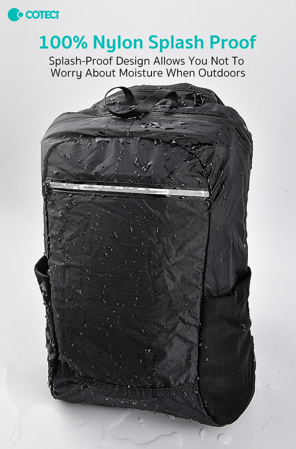 COTECi Unisex Stylish Nylon Plaid Cloth Reflective Strip Zipper Bag Foldable Emergency Luggage With Rainproof Hat for Carrying