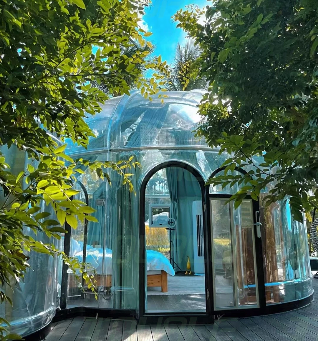 Polycarbonate clear Dome Tent PC Geodesic Dome Glamping Bubble Tent House  for City Hotel and Resort