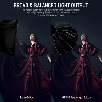 NEEWER 25.6"/65cm NS65U Softbox Parabolic Hexadecagon detail image