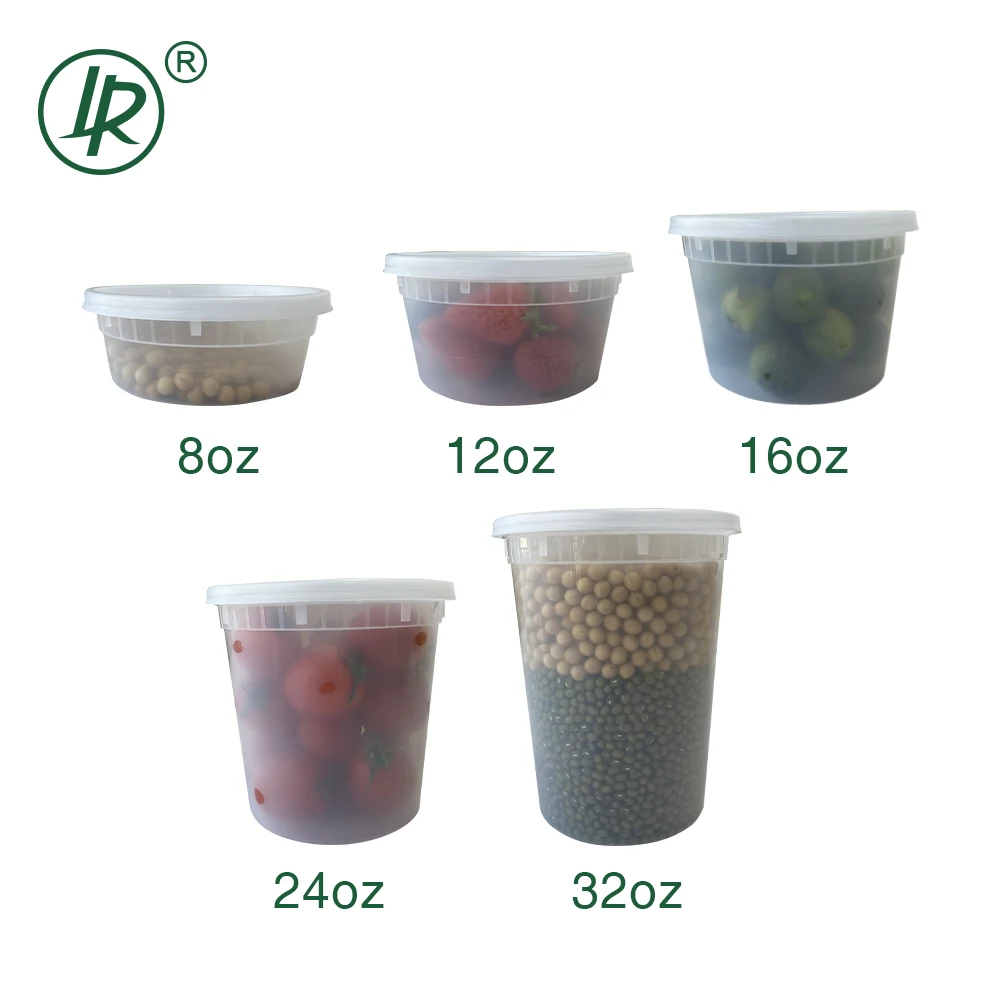 Freezer Safe Food Storage Soup Container Stackable Disposable Plastic Meal Prep Cup Deli Containers with Airtight Lids, 32 oz