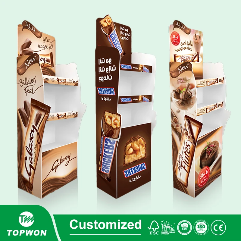 Custom Cardboard Display Stand Floor Shelf Retail Paper Snack Food Dip Sauce Seasoning Candy Cardboard Display Racks