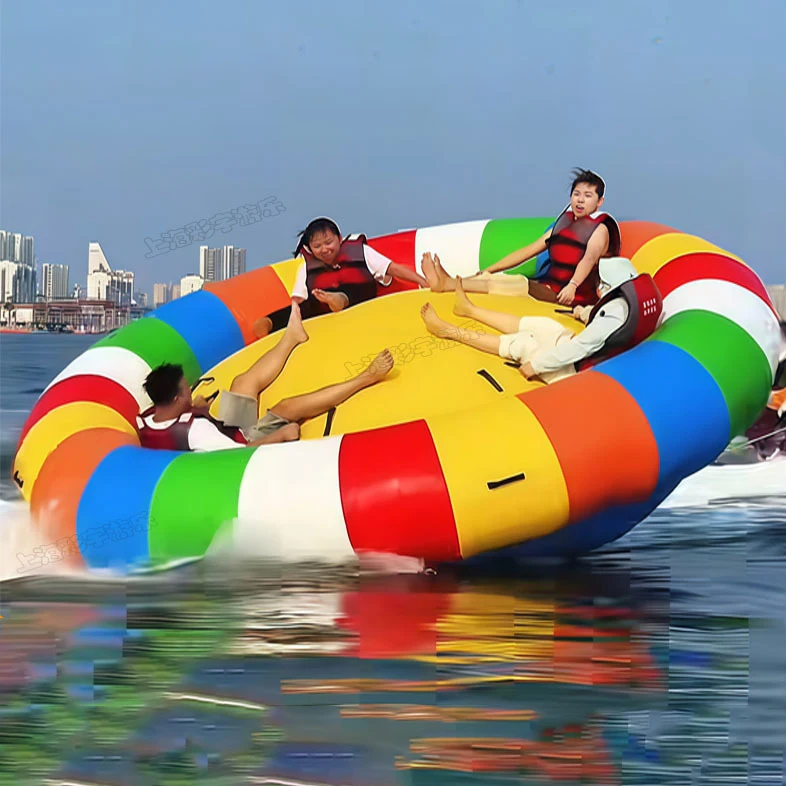 HIFUN Inflatable Spinning Top Ufo Towable Tube Water Ball for Water Entertainment Inflatable Water Rotating Disco Boat