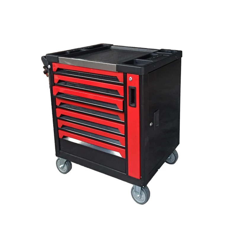 7 Drawers Rolling Tool Box Cabinet Chest Storage With Wheels And Stainless Steel Top For Tool Storage