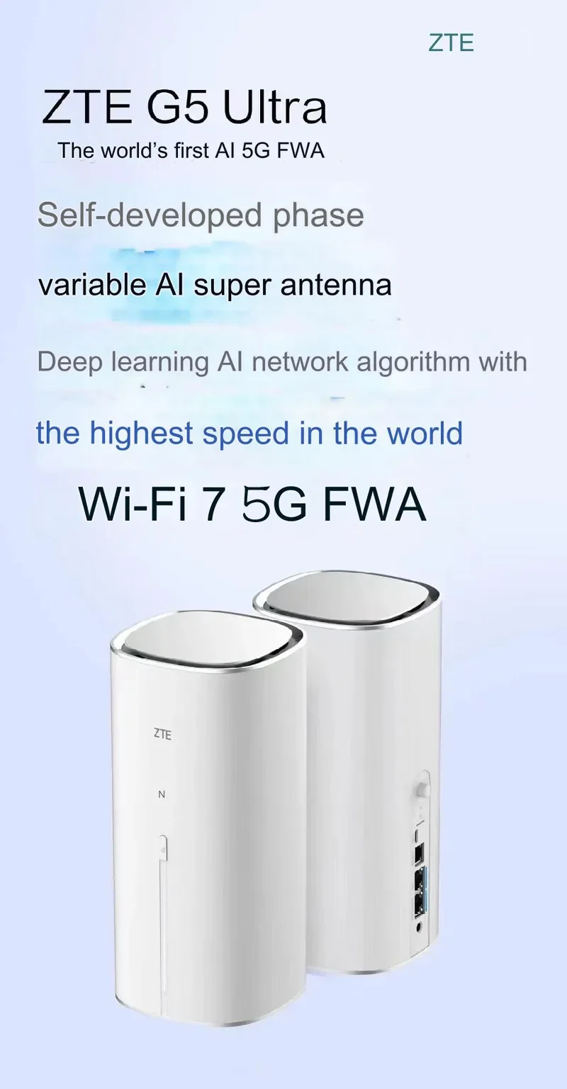 ZTE G5 Ultra 5G Indoor Router - Wi-Fi 7, 4.2gbps Speed