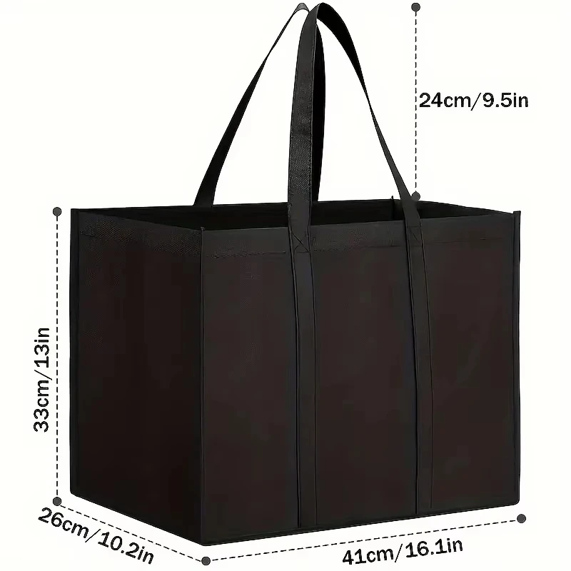 Custom Eco-Reusable Storage Grocery Shopping Tote Bags Laminated Non-Woven RPET with Logo Printing