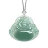 Buddha verde olio intarsiato in platino 18 carati (con certificato) D041