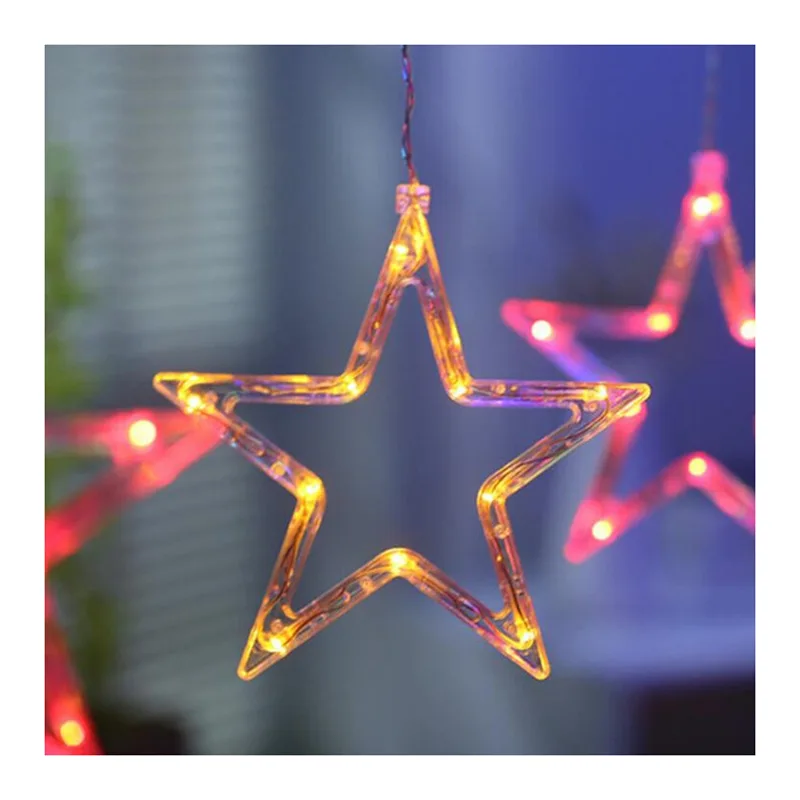 СВЕТОДИОДНАЯ Гирлянда-занавеска со звездами, Рождественские огни, украшение для праздничной комнаты, креативная мигающая гирлянда