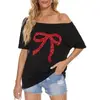 Black Red Sequin Bow