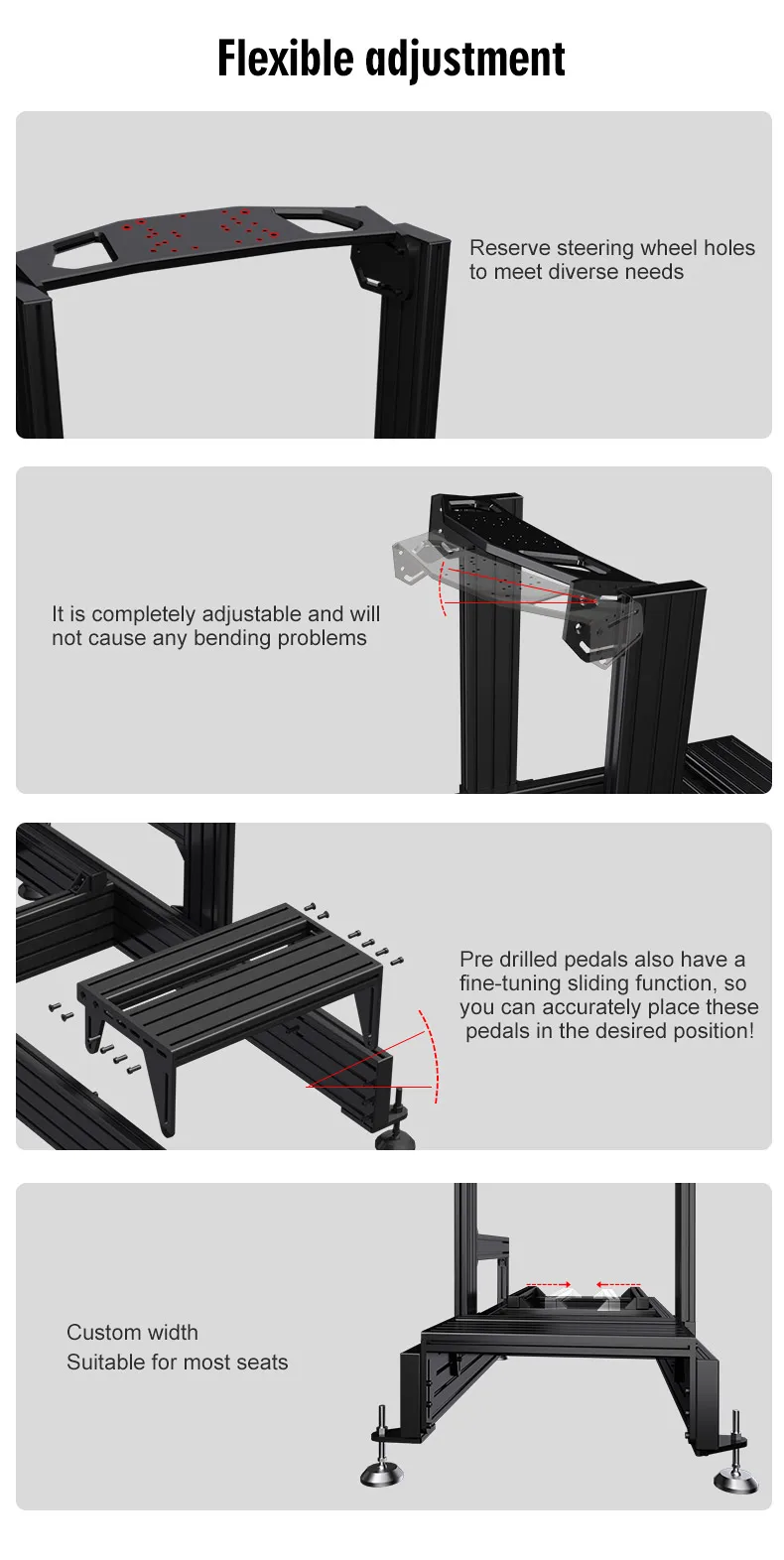 Sim Rig Aluminium Monitor Stand Popular Racing Simulator Cockpit Metal Aluminum Alloy Game Equipment ...