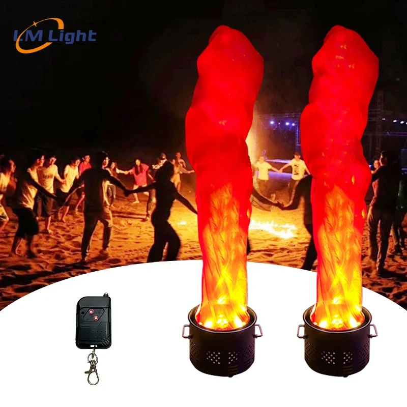 LM Factory 1.5M/2M Silk Flame Light Artificial for Stgae Party Remote Control Decoration Fake Fire Effect Led Flame Light
