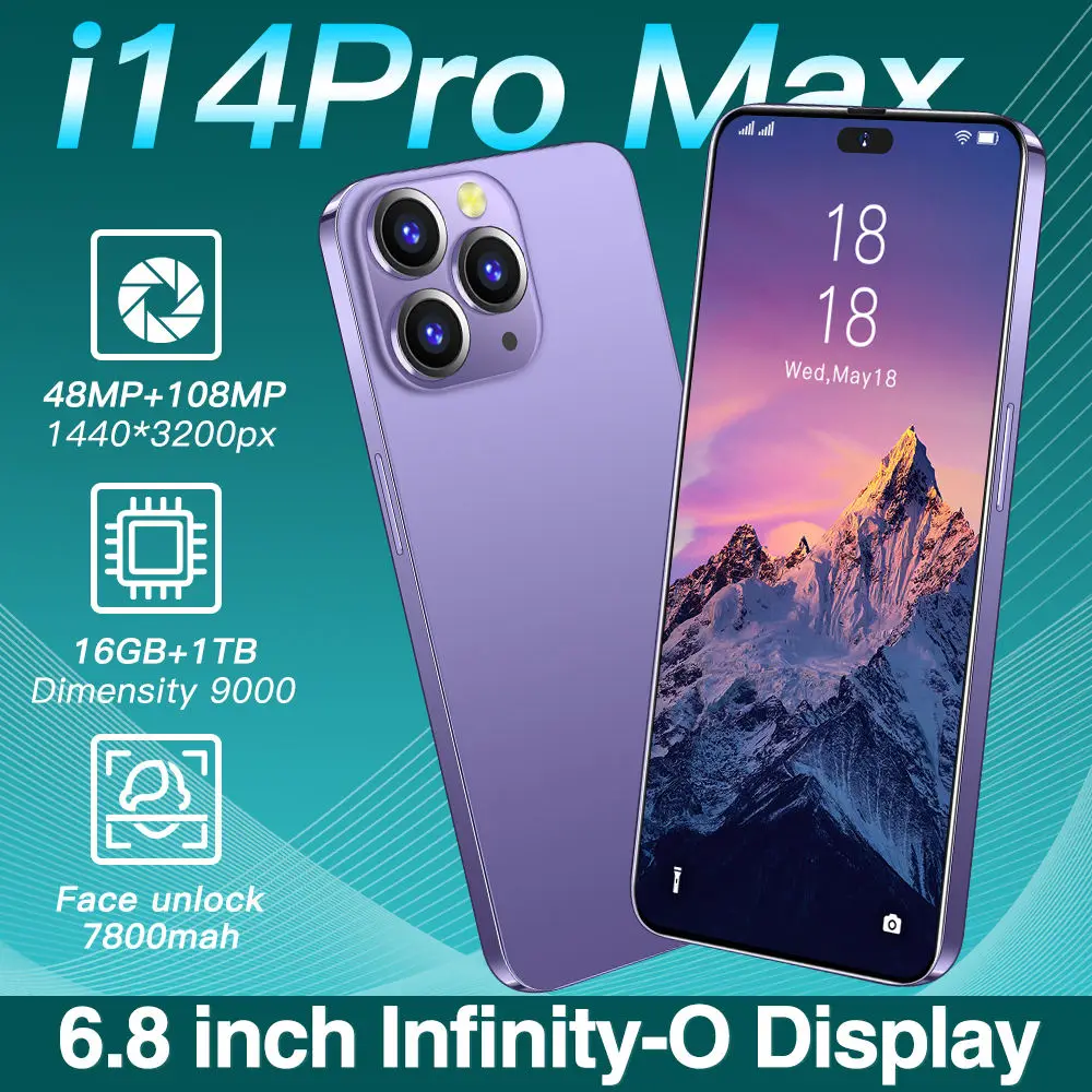 New I14 PRO Max 6.8 Inch 16GB+1tb Android Smart Phone 10 Core 5g Let Phone  Global Edition - China Mobile Phones and Smart Phone price