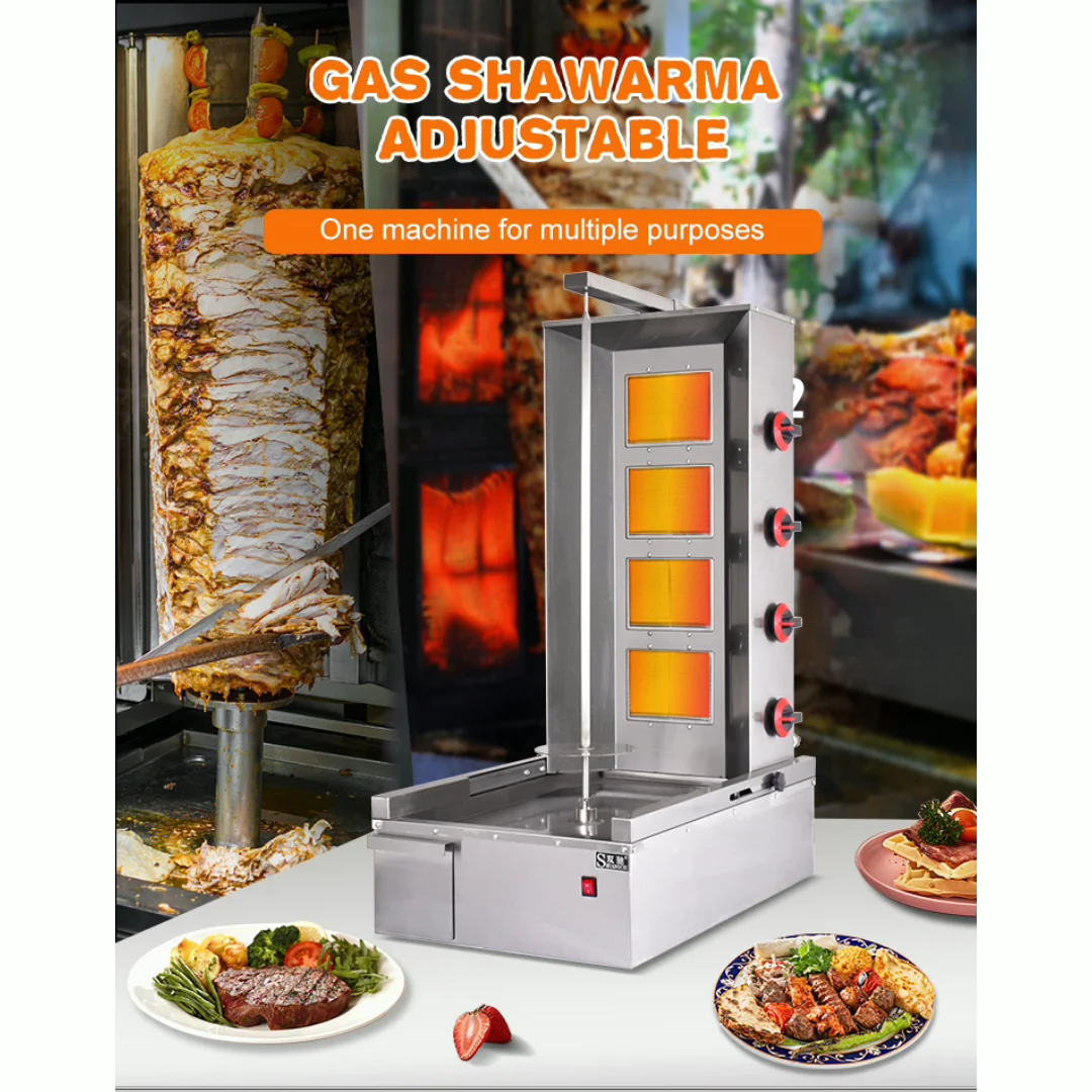 Farinfrared 1.2m Shawarma Grill Chicken Kebab Maker Gas Lpg Desktop Commercial Automatic Doner