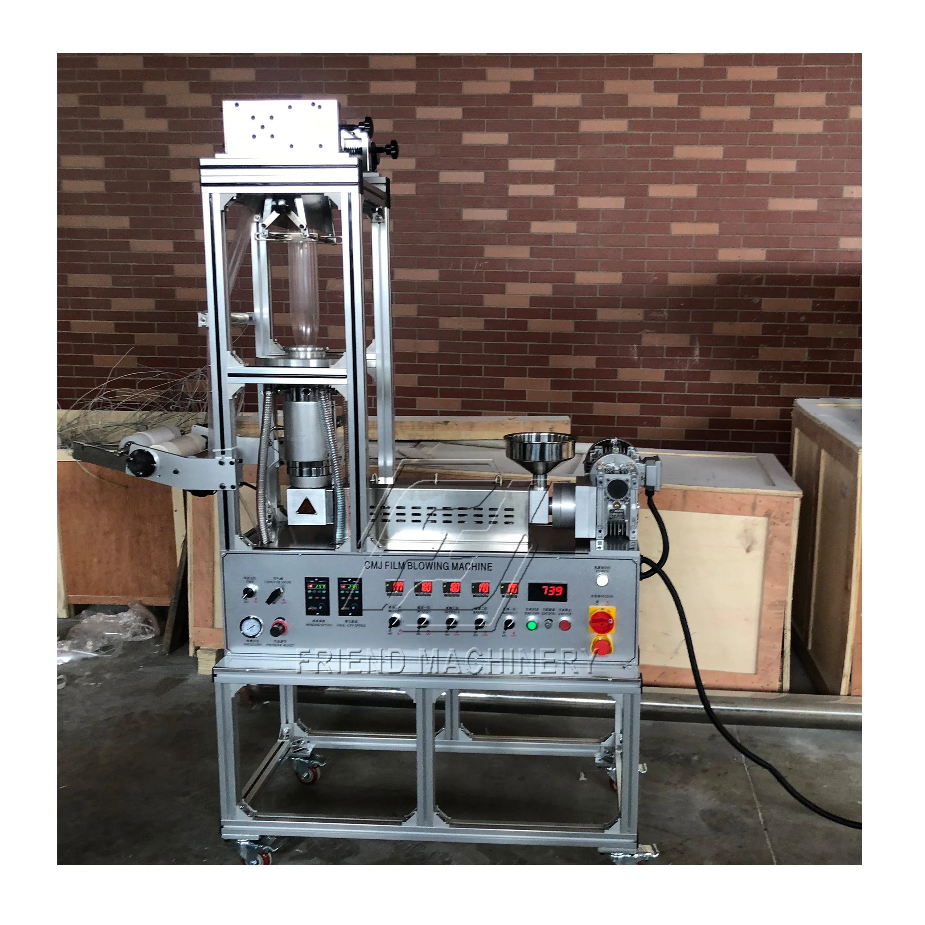 Small PE Plastic Film  Blown Lab Extruder    Mini HDPE LDPE Film Blowing Machine