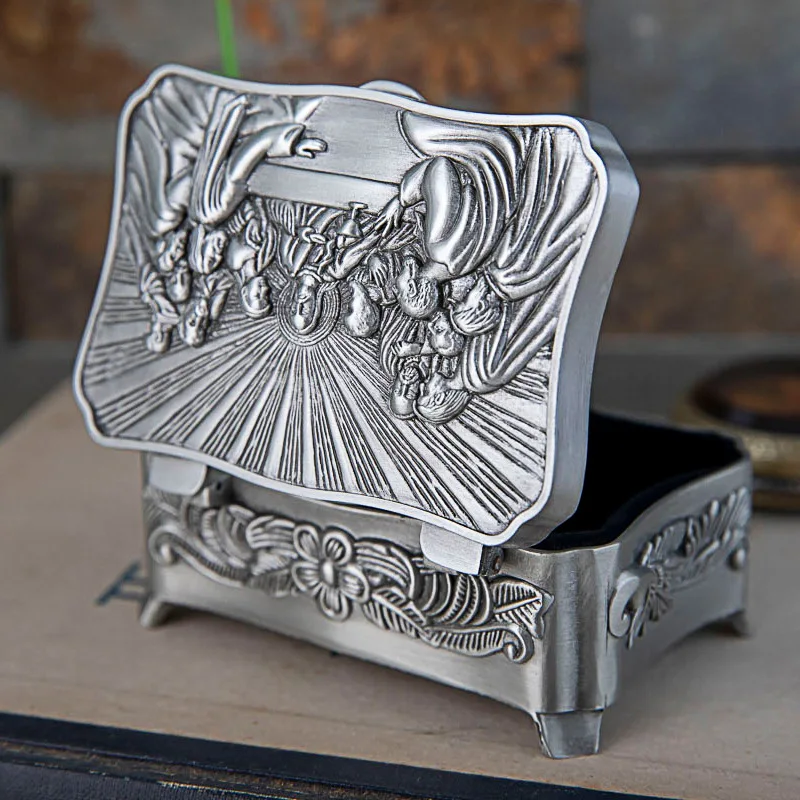 Metal Treasure Chest - Vintage Pirate Jewelry Storage