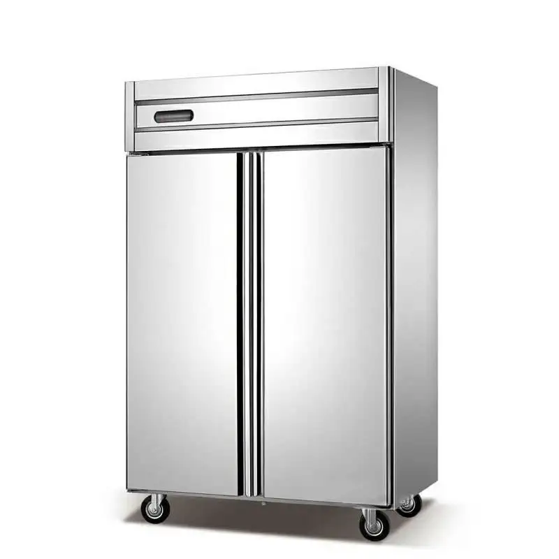 Commercial Kitchen Monoblock Refrigerator Double Doors Stainless Steel