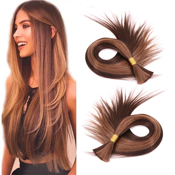 Wholesale Hair Vendors Natural Double Drawn Straight Bulk Hair Remy Virgin Braiding Bundles Human Bulk Hair