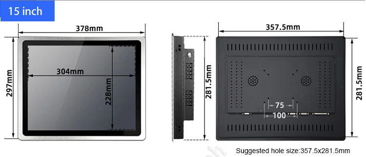 15''Android N2930/4GB LED Industrele POE Monitor Aluminium Volledige Verzegelde IP68 Waterdichte Computer Industrial Panel PC