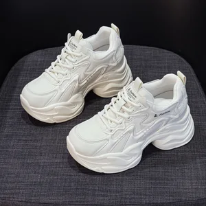 High Quality Thick Soled Women's Shoes with a Height Increase of 8CM, 2026 New Casual Sports Shoes, White Shoes