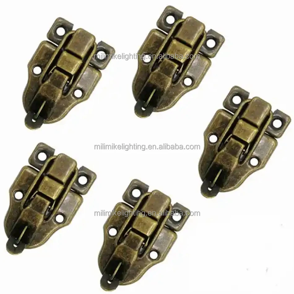 Bronze Color Metal Lock Latch for Old Stylish Wooden Jewelry Box Toolbox Hasp Latch Wooden Case Box Buckle Spring Toggle Latch