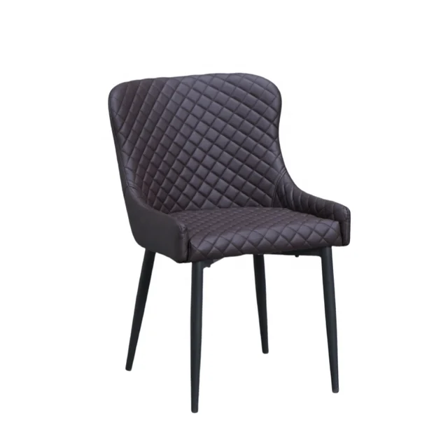 Hot Sale PU Dining Chair High Quality Modern Home Furniture Workshop Metal Frame Kitchen Chair
