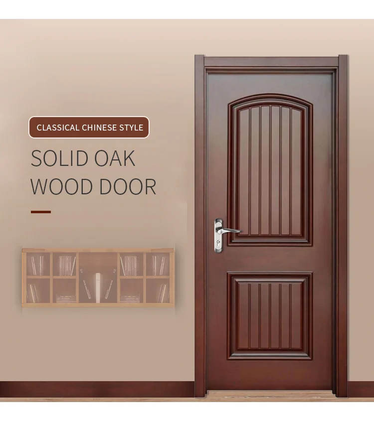 Factory direct sales paint door oak solid wood paint door classic Chinese style indoor door