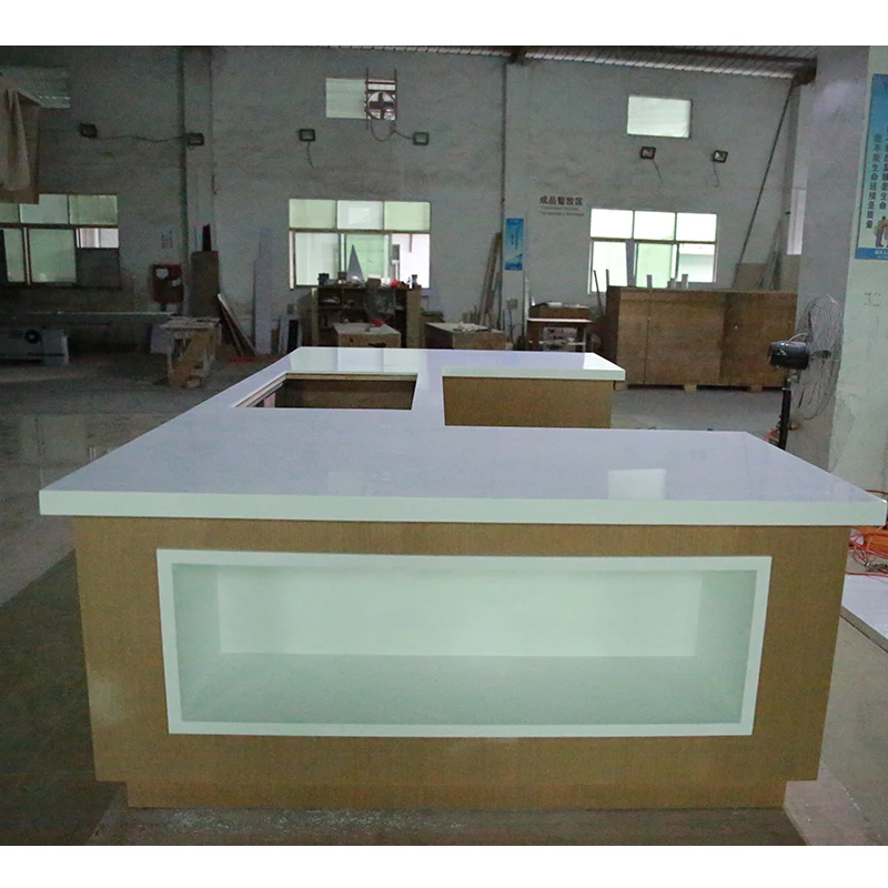 Corian Solid Surface Wood Material Commercial Hotel Salad Buffet Restaurant Food Counter