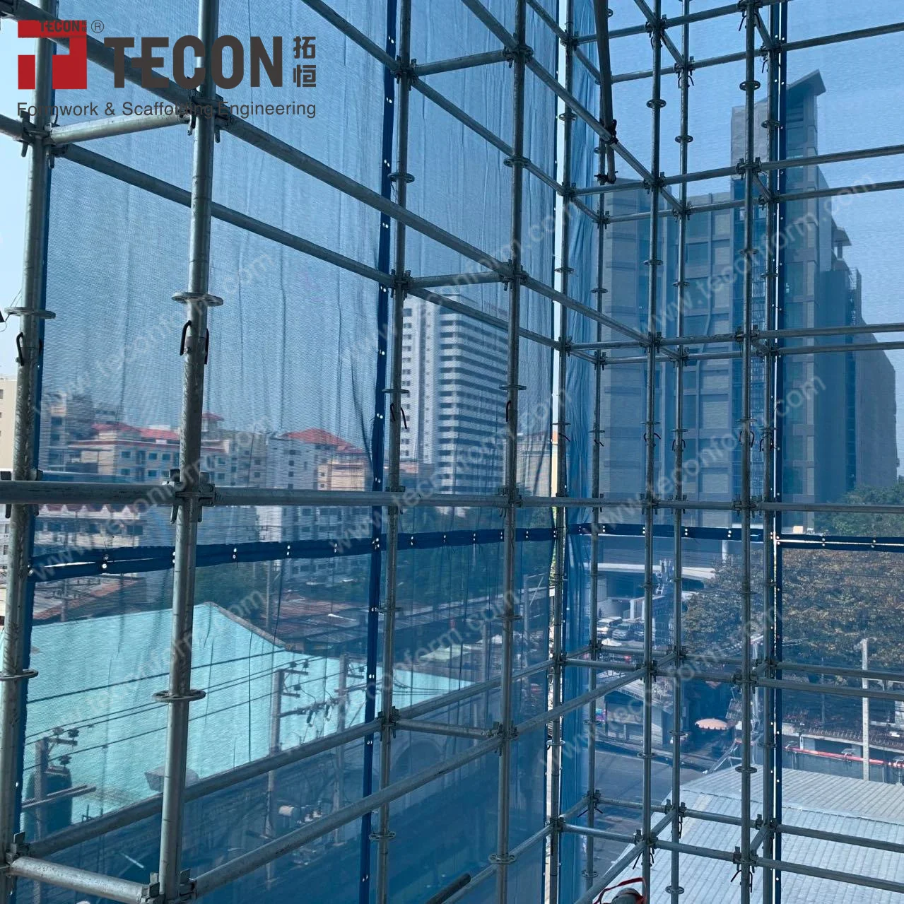TECON Metal Ringlock Scaffolding for Building Construction Hot Dip Galvanized Shoring Bridge Scaffold Tower System