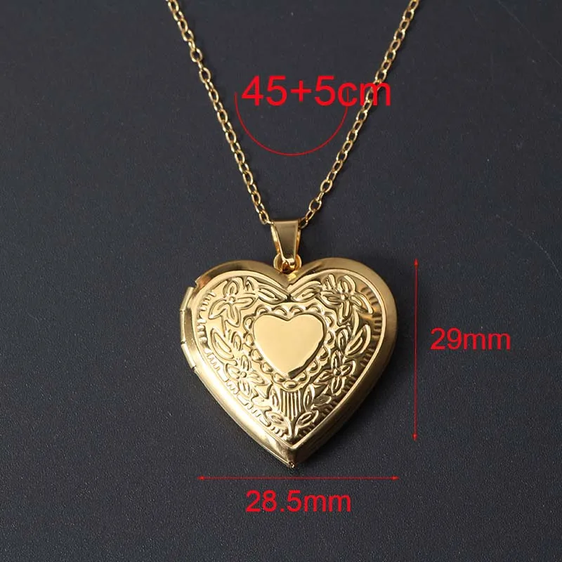 Photo Heart Locket Necklace