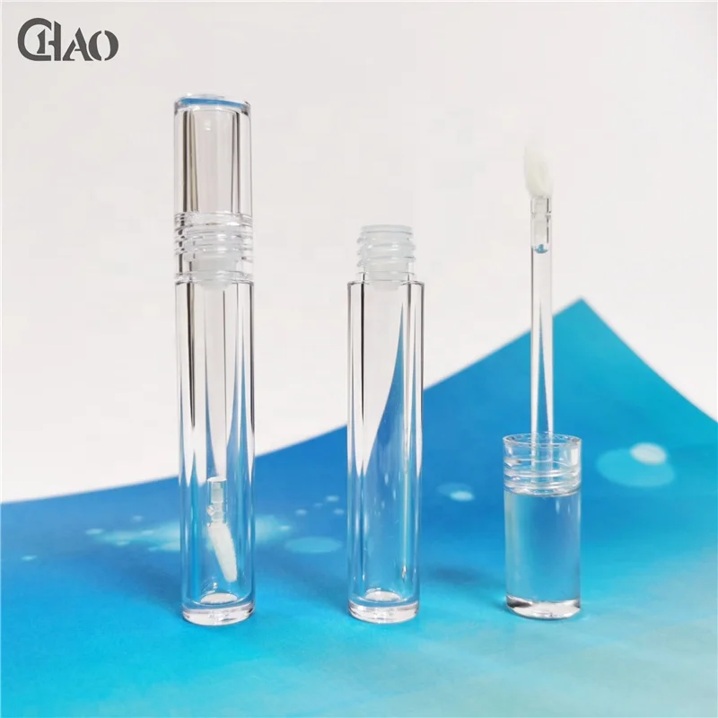 2021 Low MOQ custom logo  lipgloss wand tube 7.5ml transparent empty luxury lipgloss tube with wand