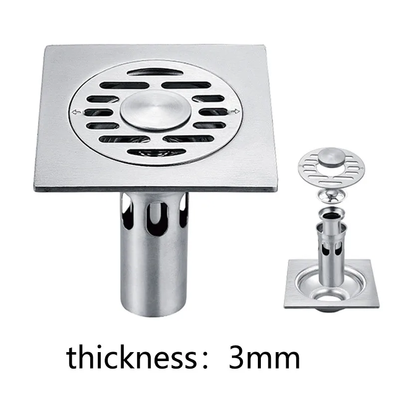 Smell Proof Shower Floor Siphon Drain Cover Sink Strainer Bathroom Plug Trap Water Drain Filter