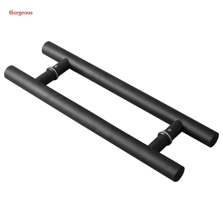 Sliding Glass Designer Bathroom Hotel Shower Main H shape 400mm length glass double side sliding door handle stainless steel