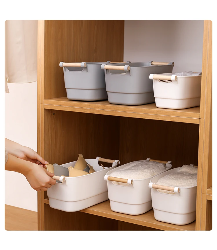 White Stackable Storage Bins Plastic Refrigerator 15l With Handles