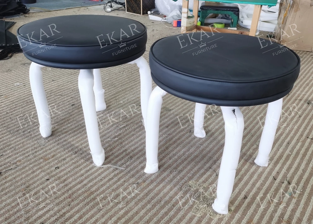 product modern microfiber leather stainless steel leg stool-65