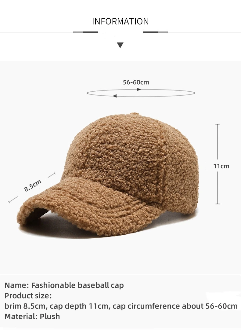 Autumn And Winter Thick Warm Solid Color Custom Velvet Baseball Caps