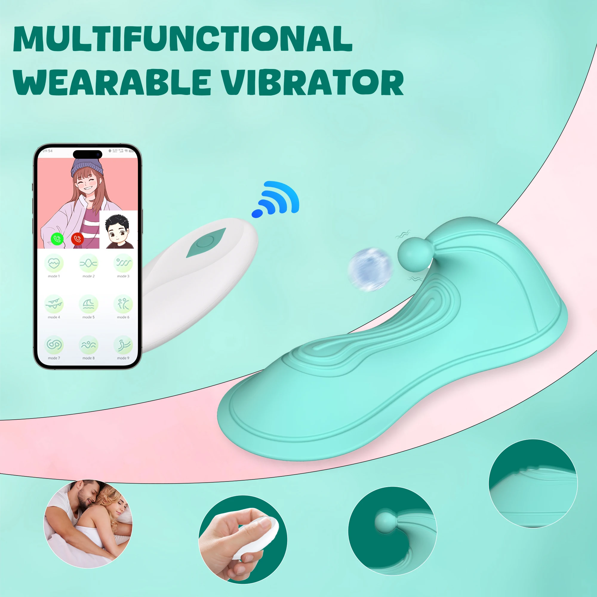 Wireless Remote Control Wearable Clitoris G-Spot Vibrator for Women with Multiple Vibration Modes and App Control Mini Sex Toys