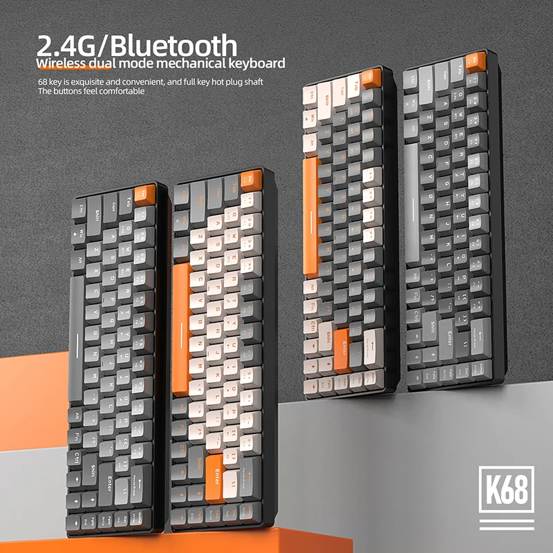 K68 Wireless Mechanical Gaming Keyboard - 68 Keys, RGB Backlit