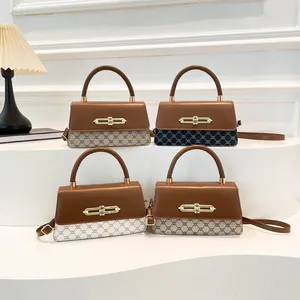 New Shoulder Portable Small Square Bag Vintage Stitching Personalized Fashionable Simple Crossbody Women's Bag