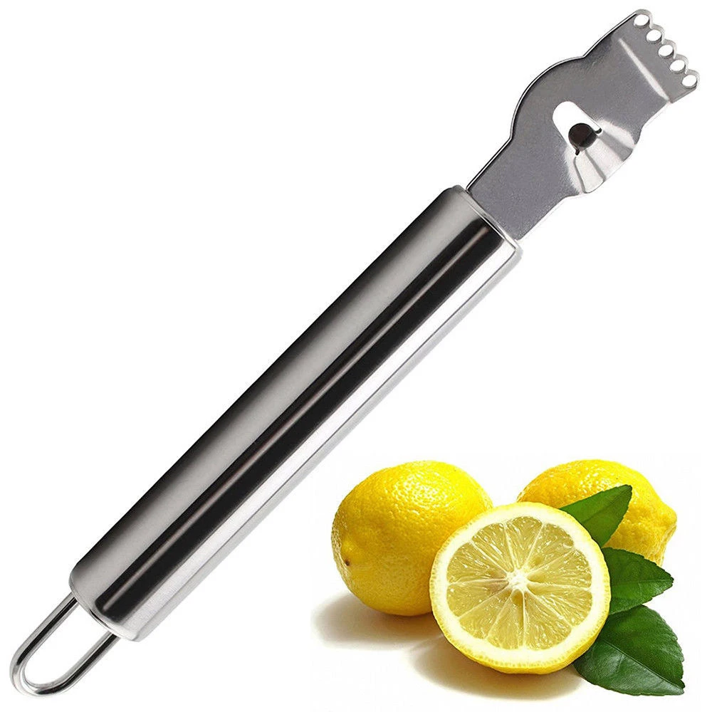 DANDANdianzi Durable Stainless Steel Lemon Zester Grater peeler Stainless with Hanging Loop Orange Lime Kitchen Peeler Tools 
